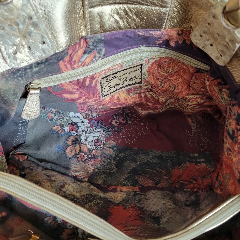 CARLOS FALCHI Vintage Genuine Leather Handbag. - Picture 9 of 13